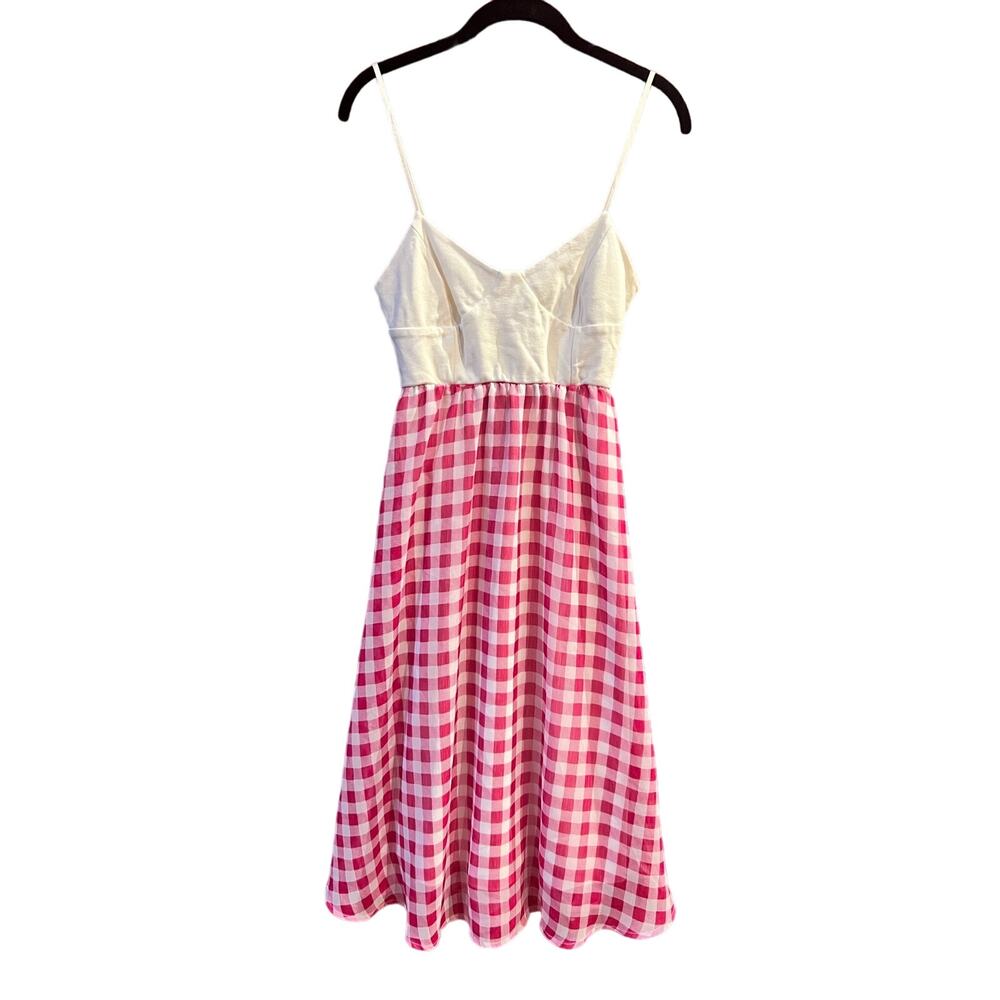 Gingham dress adjustable Top Women’s Small Barbie Pink Cream